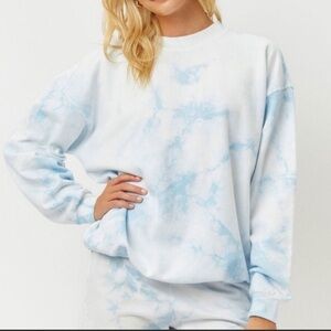 Frankie’s Bikinis Bennie Blue Tie Dye Sweater Crewneck Casual One Size